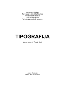 tipografija - Univerza v Ljubljani