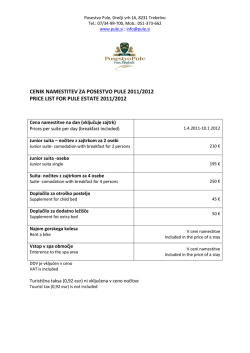 cenik namestitev za posestvo pule 2011/2012 price list for pule