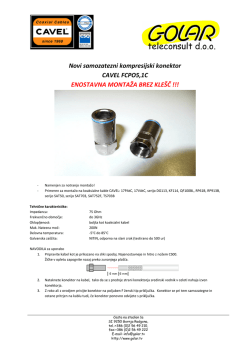 Novi samozatezni kompresijski konektor CAVEL FCPO5,1C ENO