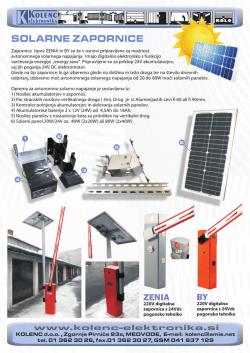 solarne zapornice - Kolenc elektronika