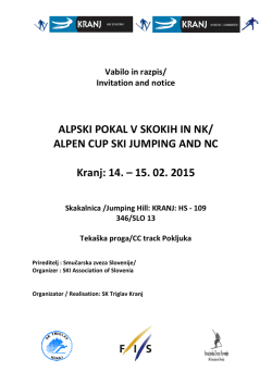 ALPEN CUP SKI JUMPING AND NC Kranj: 14. – 15. 02. 2015