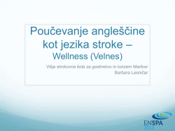 Poučevanje angleščine kot jezika stroke – Wellness