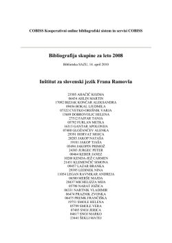 Bibliografije za leto 2008.pdf - Inštitut za slovenski jezik Frana