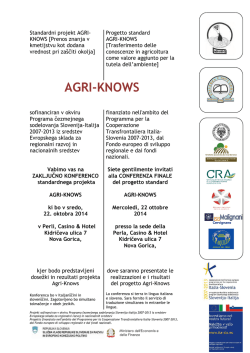 Standardni projekt AGRI-KNOWS [Prenos znanja v kmetijstvu kot