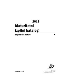 Maturitetni izpitni katalog za poklicno maturo 2013