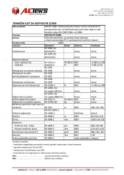 TEHNIČNI LIST ZA GEFITAS PE 3/300