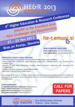 HE-R 2013-CFP - EMUNI Higher Education & Research