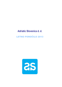 Adriatic Slovenica d - Letno poročilo 2013