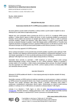 Specifikacija naročila - Direkcija Republike Slovenije za ceste