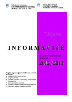 informacij ee 2012/2013 - Ministrstvo za izobraževanje, znanost in