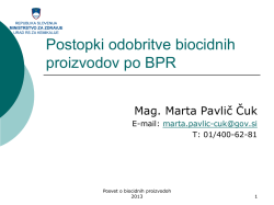 Postopki odobritve biocidnih proizvodov po BPR