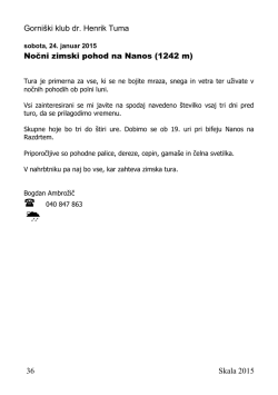 Page 1 36 Skala 2015 Gorniški klub dr. Henrik Tuma sobota, 24
