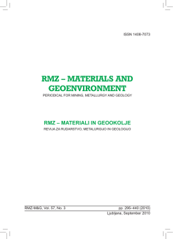 RMZ-M&G, Vol. 57, No. 3 pp. 295–440 (2010) Ljubljana, September
