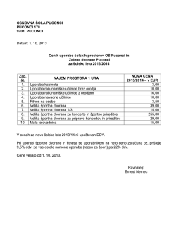 1. 10. 2013 Cenik uporabe šolskih prostorov OŠ Puconci in Zelene