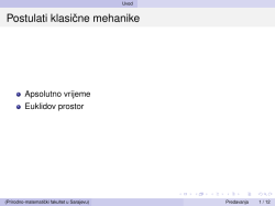 Klasicna mehanika I - akademska 2012/2013.g.