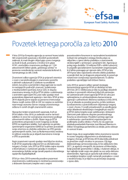 Povzetek letnega poročila za leto 2010 - EFSA