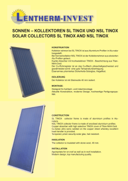 kollektoren sl tinox und nsl tinox solar collectors sl tinox