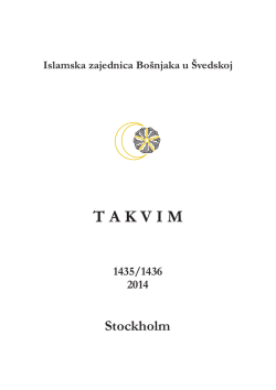 T A K V I M - Bosanska Islamska Zajednica Stockholm