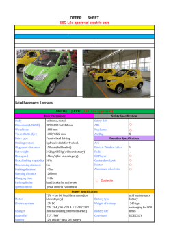 OFFER SHEET EEC L6e approval electric cars MODEL: LJ
