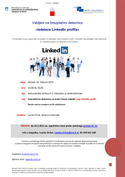 Vabljeni na brezplačno delavnico »Izdelava LinkedIn profila«