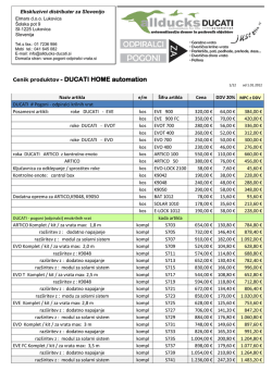 Cenik produktov - DUCATI HOME automation