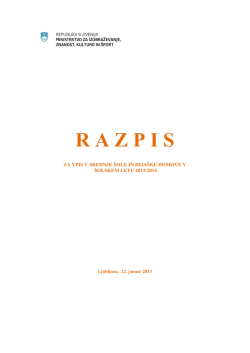 Razpis za vpis v srednje šole in dijaške domove 2013