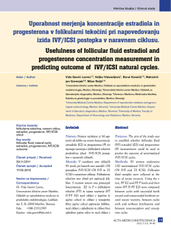 Uporabnost merjenja koncentracije estradiola in progesterona v