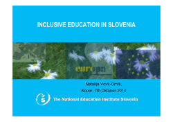 INCLUSIVE EDUCATION IN SLOVENIA - A collaboration toolbox to