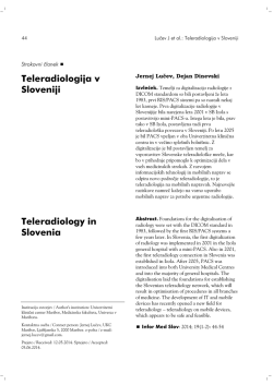 Teleradiologija v Sloveniji - Informatica Medica Slovenica