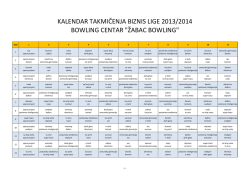 kalendar takmičenja biznis lige 2013/2014 bowling centar "žabac