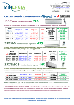 Akcijske cene klimatskih naprav Airwell in Mitsubishi