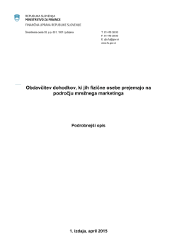 Mrežni marketing (1. izdaja) - Finančna uprava Republike Slovenije