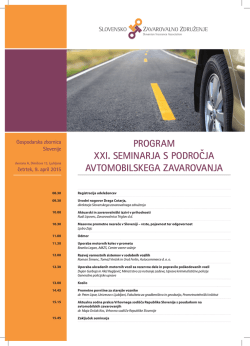 Program in prijavnica - Slovensko zavarovalno zdruzenje