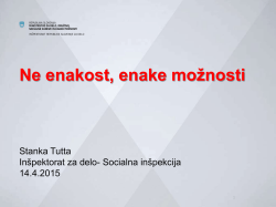 Ne enakost, enake možnosti - Inšpektorat Republike Slovenije za delo