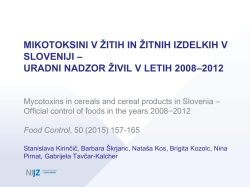 Mikotoksini v žitih in žitnih izdelkih v Sloveniji