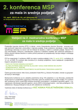 2. konferenca MSP - Konferenca MSP za mala in srednja podjetja