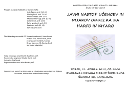 Program - Konservatorij za glasbo & balet Ljubljana