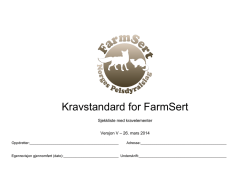 Kravstandard for FarmSert