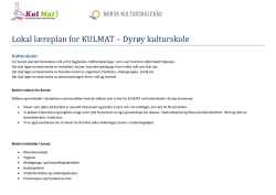 Lokal læreplan for KULMAT – Dyrøy kulturskole