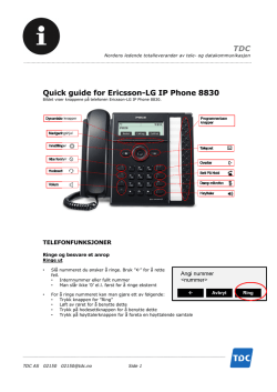 Quick Guide for Scale fasttelefon 8830
