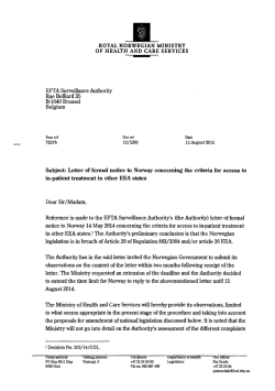 Reply from Norway to the Letter of formal notice