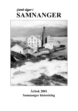 årbok 2001/trykk - Samnanger historielag