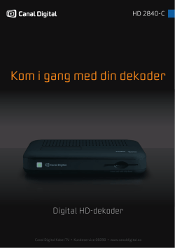 Quick Guide HD Dekoder 2840C - Canal Digital Kabel-TV