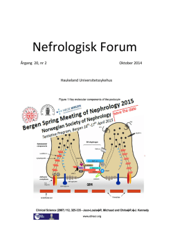Nefrologisk Forum - Norsk Nyremedisinsk Forening
