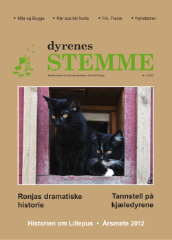 Dyrenes Stemme nr 1 / 2012 - Dyrebeskyttelsen Oslo & Omegn