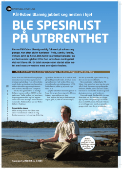 (PDF) Ble spesialist på utbrenthet - Pål