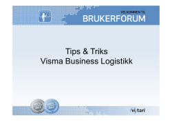 B2 Tips & triks Visma Business Logistikk