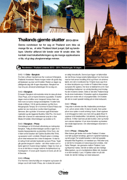 Thailands gjemte skatter 2013-2014