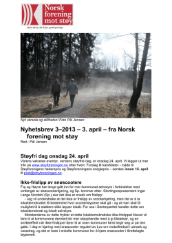 Nyhetsbrev 3–2013 – 3. april – fra Norsk forening mot støy