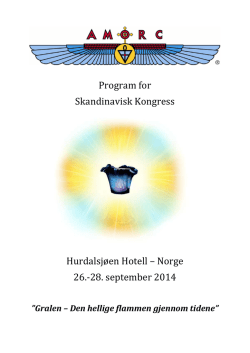 Program for Skandinavisk Kongress Hurdalsjøen Hotell – Norge 26